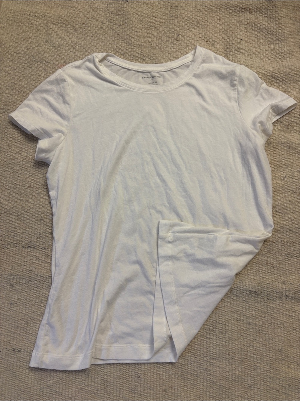 Banana Republic Women's White Short-Sleeve Crewneck Tee